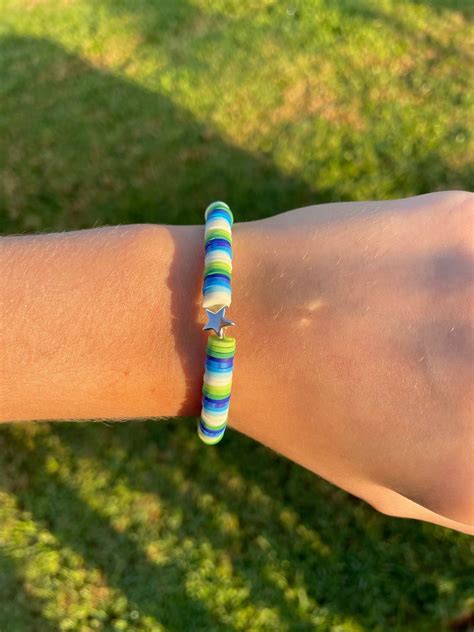 Earth Day Bracelet Etsy Clay Bracelet Beaded Bracelets Diy