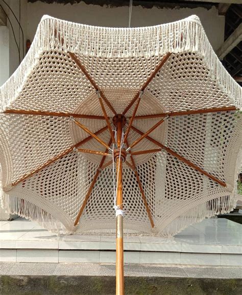 Macrame Umbrella Cover Home Boho Decor Garden Beach Parasol Etsy