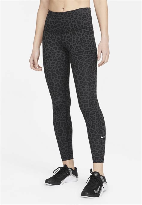 Nike Performance W Nk One Df Aop Hr Tgt Leggings Dk Smoke Grey Dark