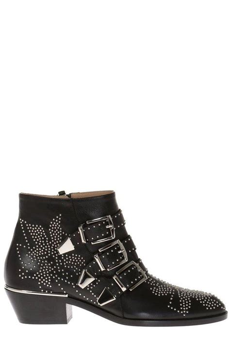 Chloé Susanna Studded Heeled Ankle Boots In Black Lyst