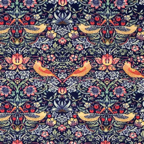 William Morris Strawberry Thief Navy Overdale Fabrics