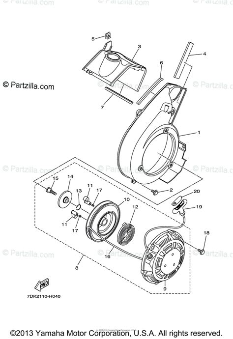 Yamaha Power Equipment Ef2000is Oem Parts Diagram For Air Shroud Starter