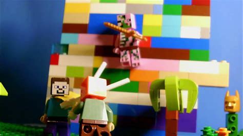 The Big Fight A Lego Minecraft Stop Motion Movie Youtube