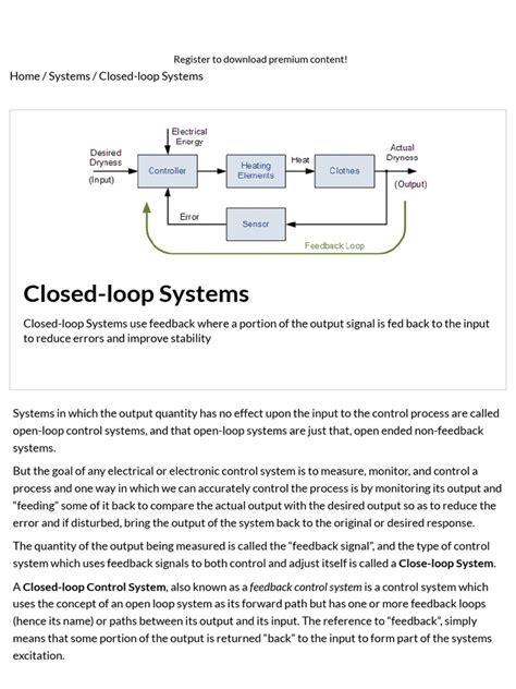 Closed-Loop System and Closed-Loop Control Systems | PDF