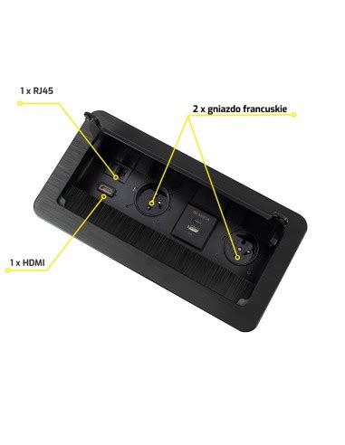 INBOX Möbel Einbausteckdose mit USB A C RJ45 und HDMI