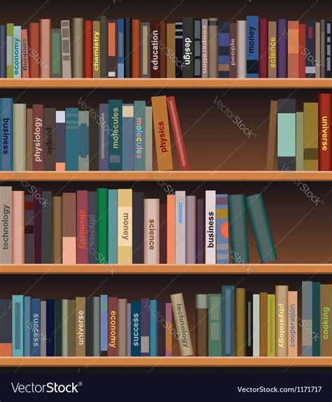 Bookshelf With Books Royalty Free Vector Image