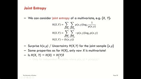 Introduction To Information Theory Entropy Part 5 Joint Entropy Youtube