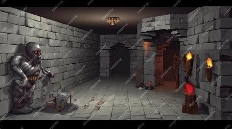 Premium Photo Dungeon Cartoon Composition Royalty Stock Photos Ai