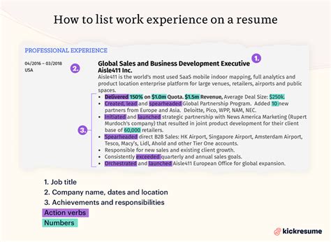 How To Write A Resume Work Experience