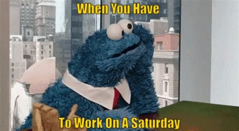 Saturday Cookie Monster When You Have To Work On Saturday Bored