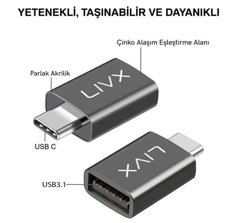 Livx Usb To Type C Gbps Veri Aktar M A H Zl Arj Ve Data