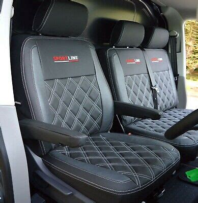 VW Transporter T5 Genuine Fit Sportline Van Seat Covers Black Modena