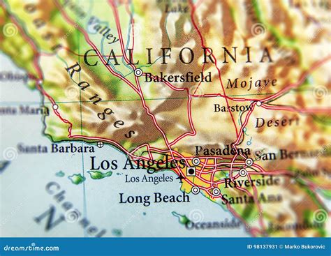 Carte G Ographique D Tat D Usa La Californie Avec Les Villes