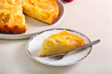 Apple Upside Down Sponge Cake Stock Image Image Of Apple Food 182251631