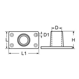 Platine De Balcon Rectangulaire En Inox