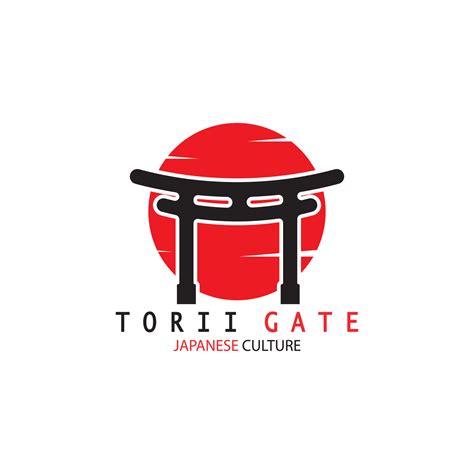 torii gate japanese traditional culture simple logo illustration icon ...