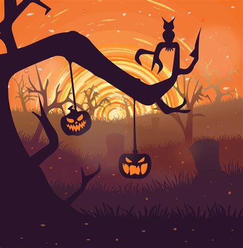 Spooky pumpkin landscape by eliveari on DeviantArt