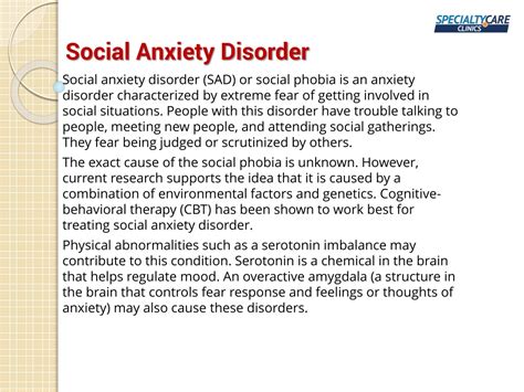 Ppt Social Anxiety Disorder Causes Symptoms And Treatment