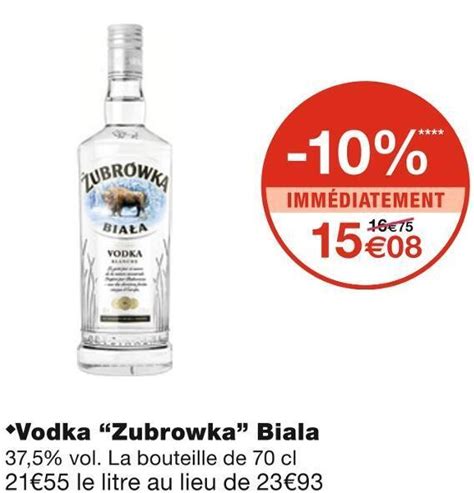 Promo Zubrowka Vodka Biala Chez Monoprix