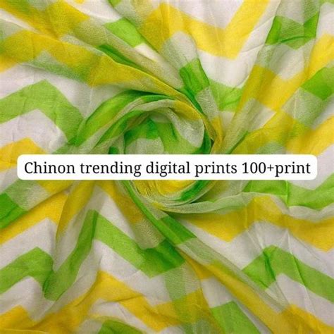 Chiffon Digital Printed Chinon Fabric Multicolour At Rs Meter In Surat