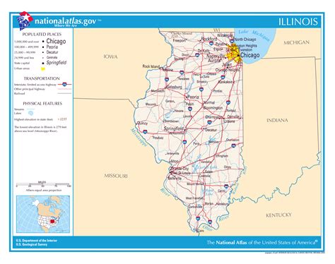 Large Detailed Map Of Illinois State Illinois State Usa Maps Of