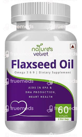 Natures Velvet Flaxseed Oil 1000 Mg Capsule 60 Uses Side Effects