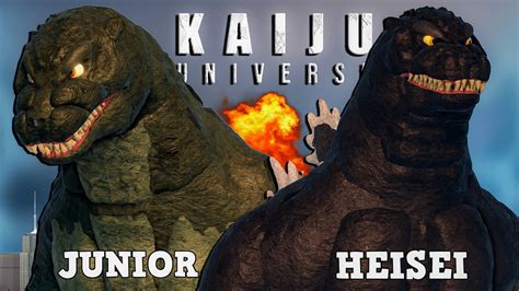 Heisei Godzilla And Godzilla Junior Comparison Kaiju Universe Youtube