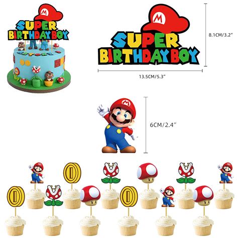 Super Mario Birthday Party Supplies Set Iiihat Mario Happy Birthday