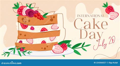 International Cake Day With Sponge Cake Strawberry Raspberry And