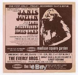 Janis Joplin Very Rare Original 1969 Concert Ticket Stub Madison Square