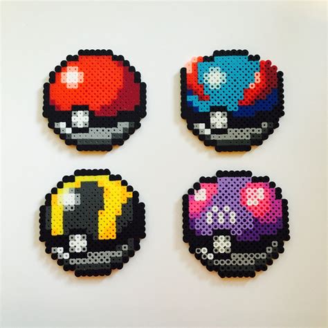 Large Pokeball Perler Bead Sprite Pokemon Inspired Kandi Art