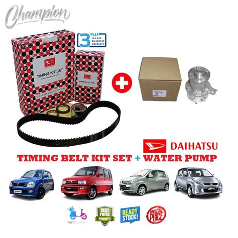 Daihatsu Timing Belt Kit Set Free Water Pump Perodua Kelisa