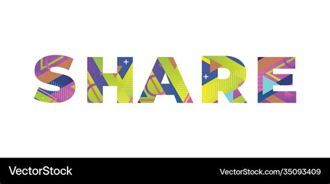 Share Concept Retro Colorful Word Art Royalty Free Vector