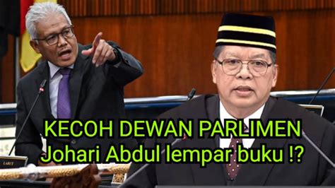 KECOH DEWAN PARLIMEN Anwar Lepar Buku Depan Muka Hamzah YouTube