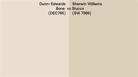 Dunn Edwards Bone Dec765 Vs Sherwin Williams Stucco Sw 7569 Side By