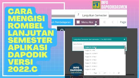 Cara Mengisi Rombel Lanjutan Semester Pada Aplikasi Dapodik Versi