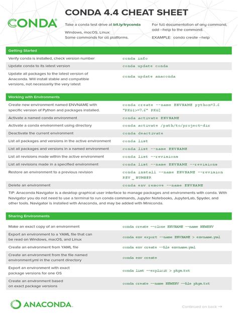 Conda Cheatsheet Pdf Pdf Mac Os Digital Technology