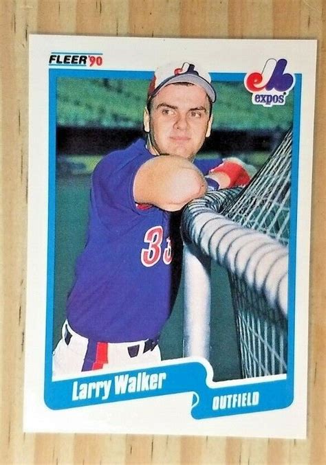 Fleer Larry Walker Rookie Card Mint Rockies Cardinals Expos