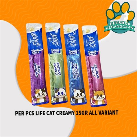 Jual Snack Cemilan Kucing Life Cat Creamy Cat Treats Liquid Per PCS 15