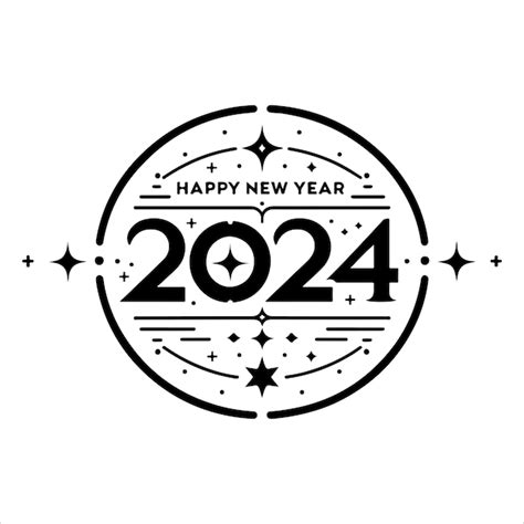 Premium Vector Vector Happy New Year 2024 Text Typography Design Element