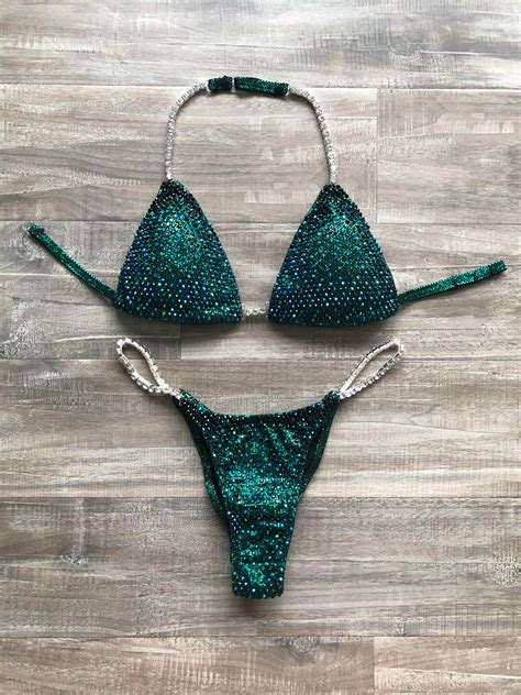 Competition Bikini Emerald Black Ombré NPC IFBB OCB Competition