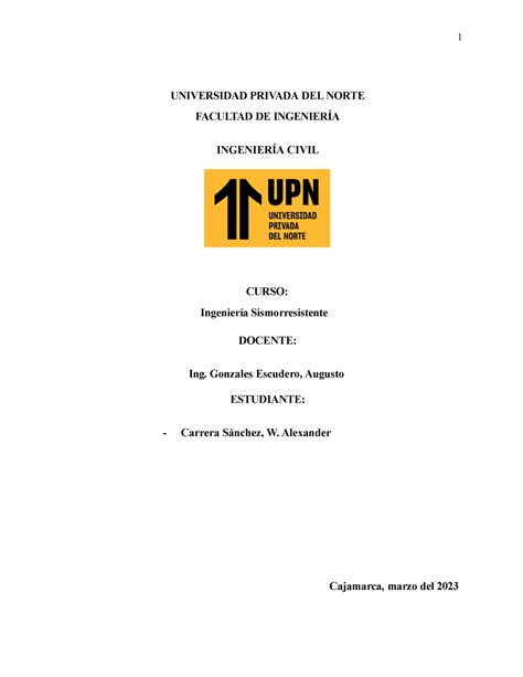 Informe Magnitud De Sismos Ingenieria Sismoresistente UPN Studocu