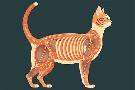 Ilustra O Vetorial De Anatomia De Gato Vetor Premium