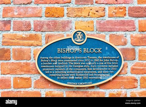 Bishops Block Historic Plaque In An Old Heritage Building Wall