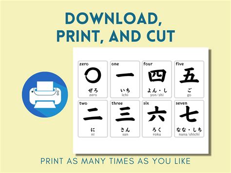 Japanese Kanji Number Flashcards Japanese Printable Numbers - Etsy ...