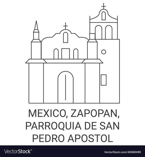 Mexiko Zapopan Parroquia De San Pedro Apostol Vektorbild