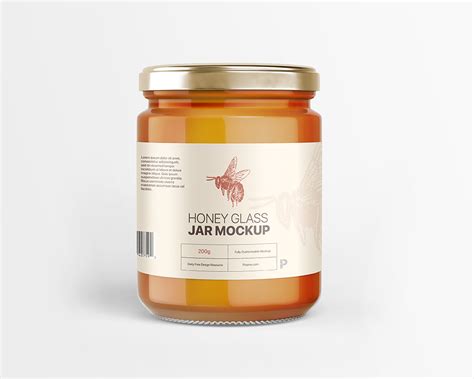 Free Honey Glass Jar Mockup Free Package Mockups