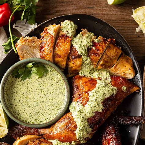 Roasted Peruvian Chicken With Aji Verde Basil And Bubbly