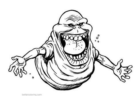 Ghostbusters Slimer Cartoon Coloring Page