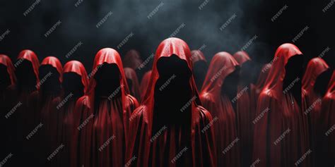 Premium Photo Mesmerizing Scene Of People In Vibrant Red Cloaks With